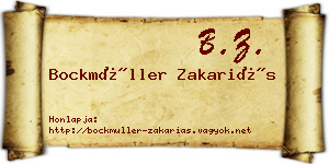 Bockmüller Zakariás névjegykártya